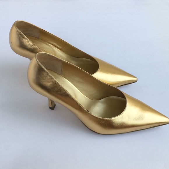 MIASCARPE Made in Italy Golden Leather Upper Heels - Picture 5 of 7